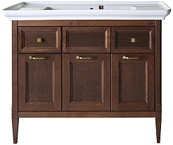 ASB-Woodline Тумба с раковиной Гранда 105 антикварный орех – фотография-1