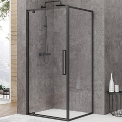 Black&White Душевой уголок Stellar Wind S877 Black 100x100 – фотография-1