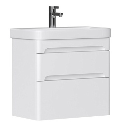 Equil Тумба под раковину Nice 70 2 ящика подвесная белая – фотография-1