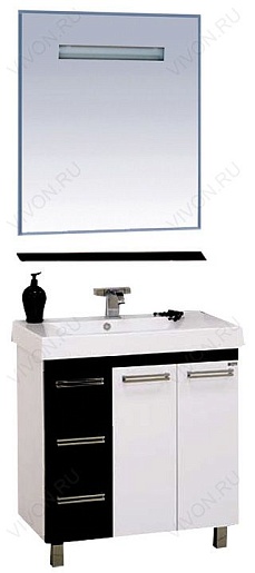 Misty Тумба с раковиной Моника 75 черная – картинка-3