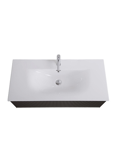 BelBagno Тумба под раковину Uno 100 с 1 ящиком подвесная Темно-Серый матовый – фотография-6