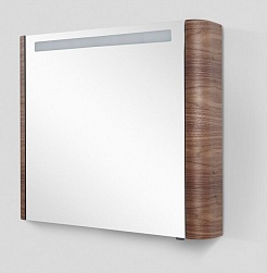 Am.Pm Зеркальный шкаф Sensation 80 R, с подсветкой, орех, текстурированная – фотография-5