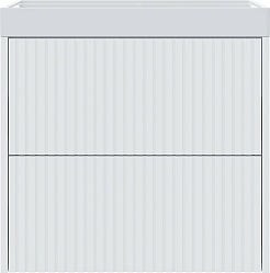 Vivon Тумба под раковину Kristi 60 подвесная белая матовая рифленая – фотография-1