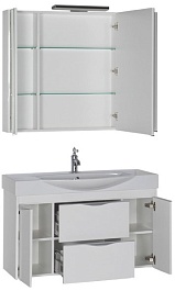 Aquanet Мебель для ванной "Франка 105" белая (183188) – фотография-2