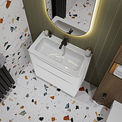 Vivon Тумба под раковину Ostin 70 напольная белая матовая – фотография-7