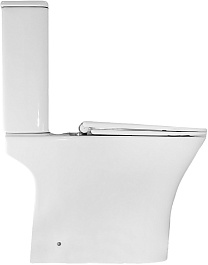 Azario Унитаз-компакт Fretta Round AZ-7121A безободковый с бачком с сиденьем микролифт белый – фотография-5