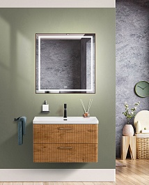BelBagno Тумба с раковиной Due 80 подвесная Rovere Nature – фотография-10
