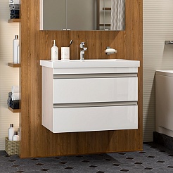 Misty Мебель для ванной Ингрид 75 подвесная белая – фотография-3