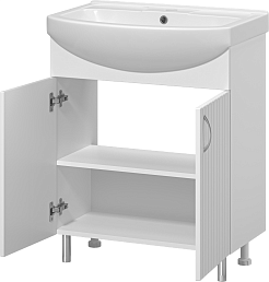 Misty Тумба с раковиной Изео 70 белая – фотография-4