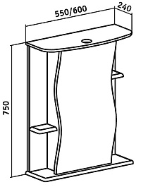 Runo Мебель для ванной Бриз 55 Лилия – фотография-6