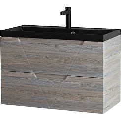 BelBagno Тумба с раковиной Vittoria 80 подвесная Pino с раковиной BB800/450-LV-ART-AST-NERO – фотография-1