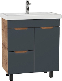 Onika Мебель для ванной Айленд 70 графит/дуб крафт – фотография-12