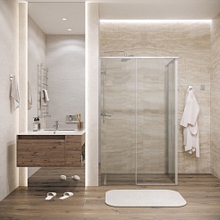 Grossman  Душевой уголок Galaxy 130x90x195 профиль хром стекло шиншилла – фотография-7