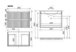 Sancos Тумба с раковиной Snob T 70 bianco раковина Element CN7007 71 – фотография-6