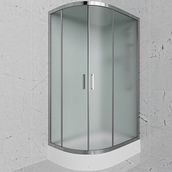 Frank Душевая кабина F412/1R M Brilliant без крыши профиль хром стекло матовое – фотография-1