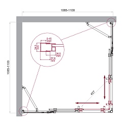 BelBagno Душевой уголок Luce 110/110 A-22-80+30-C-Cr профиль хром стекло прозрачное – фотография-6