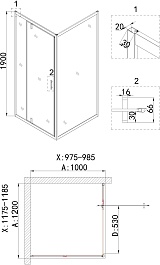 Niagara Душевой уголок Nova 120x100 NG-43-12AG-A100G – фотография-8