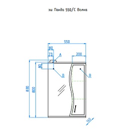 Style Line Зеркальный шкаф Панда 550/С Волна – фотография-4