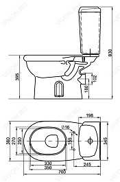 Керамин Унитаз-компакт "Атрио" 420708 чёрный – фотография-3