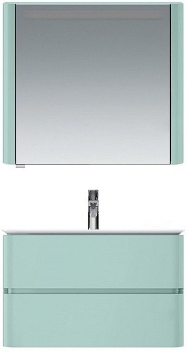 Am.Pm Зеркальный шкаф Sensation 80 R, с подсветкой, мятный – фотография-4