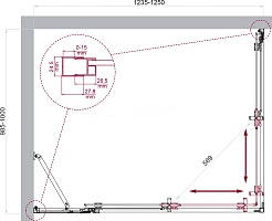 BelBagno Душевой уголок Luce 125/100 LUCE-AH-21-125/100-C-Cr профиль хром стекло прозрачное – фотография-6
