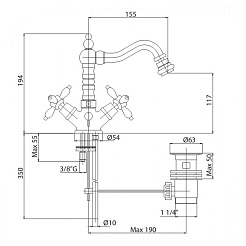 Cezares Смеситель ATLANTIS-NOSTALGIA-BS2-01 для биде – фотография-2