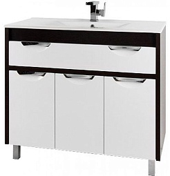 Водолей Тумба с раковиной "Габи 120" белый/венге – фотография-1