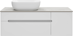 Misty Тумба с раковиной Роял 120 подвесная белая матовая – фотография-1