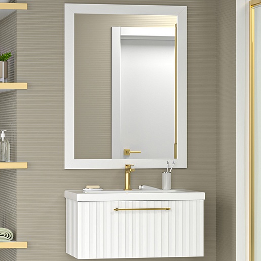 Brevita Мебель для ванной Alicante 80 подвесная белая – фото-1