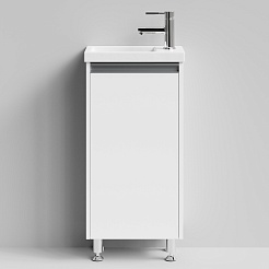 Водолей Тумба под раковину Бридж 40 R с ручкой Рейлинг белая – фотография-1