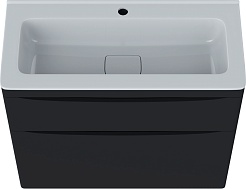 Vivon Тумба с раковиной Ostin 80 напольная черная матовая – фотография-7