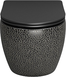 Grossman Унитаз подвесной Color GR-4411BBLS черный с текстурой крокодила – фотография-2