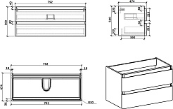 Parly Тумба с раковиной Gucci 80 подвесная белая – фотография-7