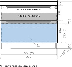 Style Line Тумба под раковину Остин 100 графит – фотография-8
