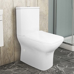 Azario Унитаз-компакт Fresco AZ-8302 безободковый с бачком с сиденьем микролифт белый – фотография-2