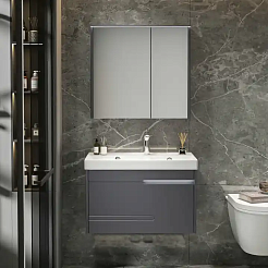 Ceruttispa Мебель для ванной Oglio 60 подвесная серая – фотография-2