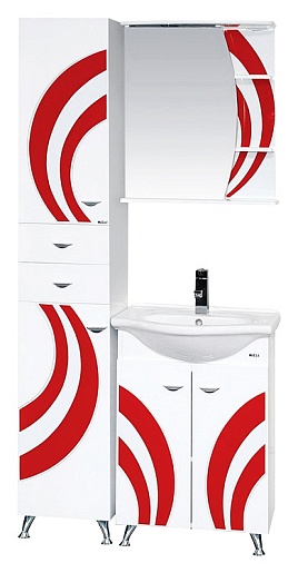 Misty Зеркальный шкаф Каролина 60 L красное стекло – картинка-3