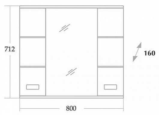 Onika Зеркальный шкаф Балтика 80.01 – картинка-3