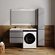 Style Line Тумба с раковиной под стиральную машину Леон 120 L подвесная Люкс Plus серая матовая – фотография-20
