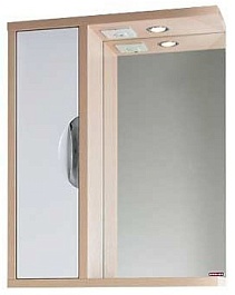 Водолей Зеркальный шкаф "Габи 60" L белый/дуб – фотография-1