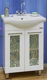 Sanflor Тумба с раковиной Валлетта 60 зеркальный узор – фотография-1