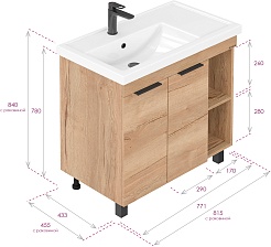 Onika Тумба под раковину Легран 80 дуб галифакс – фотография-7