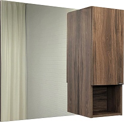 Comforty Зеркальный шкаф Бордо 90 дуб темно-коричневый – фотография-1