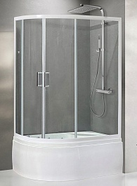 Royal Bath Душевой уголок 120/80 BK RB 8120BK-T-R с поддоном – фотография-1