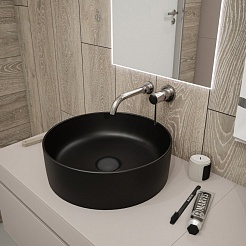 Teymi Раковина накладная в ванную Lina D41 чёрный матовый T50197 – фотография-6
