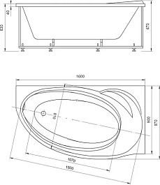 Aquatek Акриловая ванна Бетта 160 R с гидромассажем – фотография-5