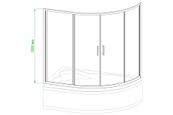 Royal Bath Душевая штора RB150ALP-C-CH (хром/6 мм матовое) – фотография-2