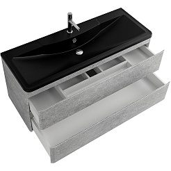 BelBagno Тумба с раковиной Albano 120 подвесная Cemento Verona Grigio с раковиной BB1200/455-LV-ART-ALR-NERO – фотография-3