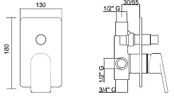 Cezares Смеситель для душа FUSION-MONO-VDIM-01 – фотография-2