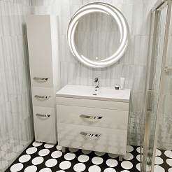 Mixline Шкаф пенал Марго 35 белый – фотография-3